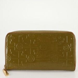 Tory Burch Patent Leather Zip-Around Wallet